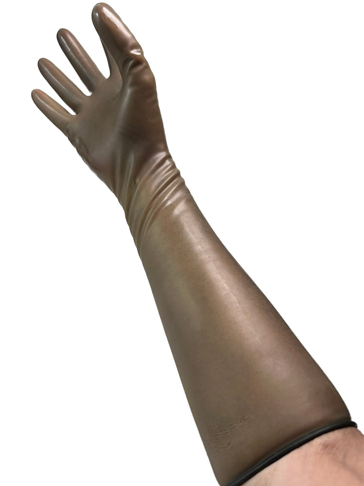 Gummi-Handschuhe Ellbogenlang 0.4mm Smoke-Fumee