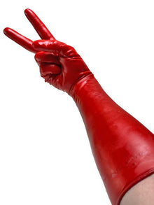 Gummi-Handschuhe Ellbogenlang 0.4mm ROT