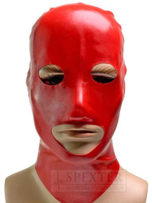Gummi-Maske MIT Augen- und Mund-Öffnung - rot