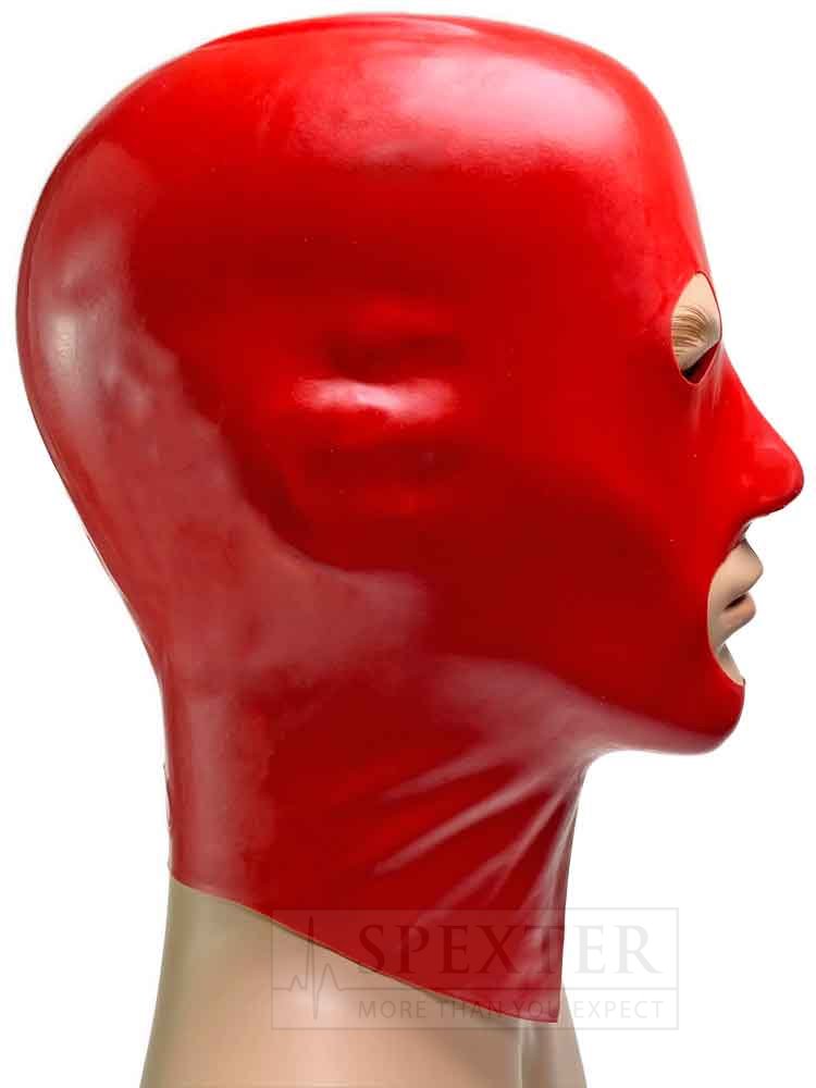 Gummi-Maske MIT Augen- und Mund-Öffnung - rot