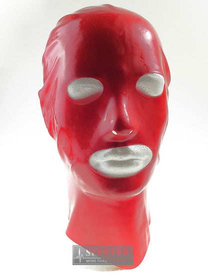 Gummi-Maske MIT Augen- und Mund-Öffnung - rot - S