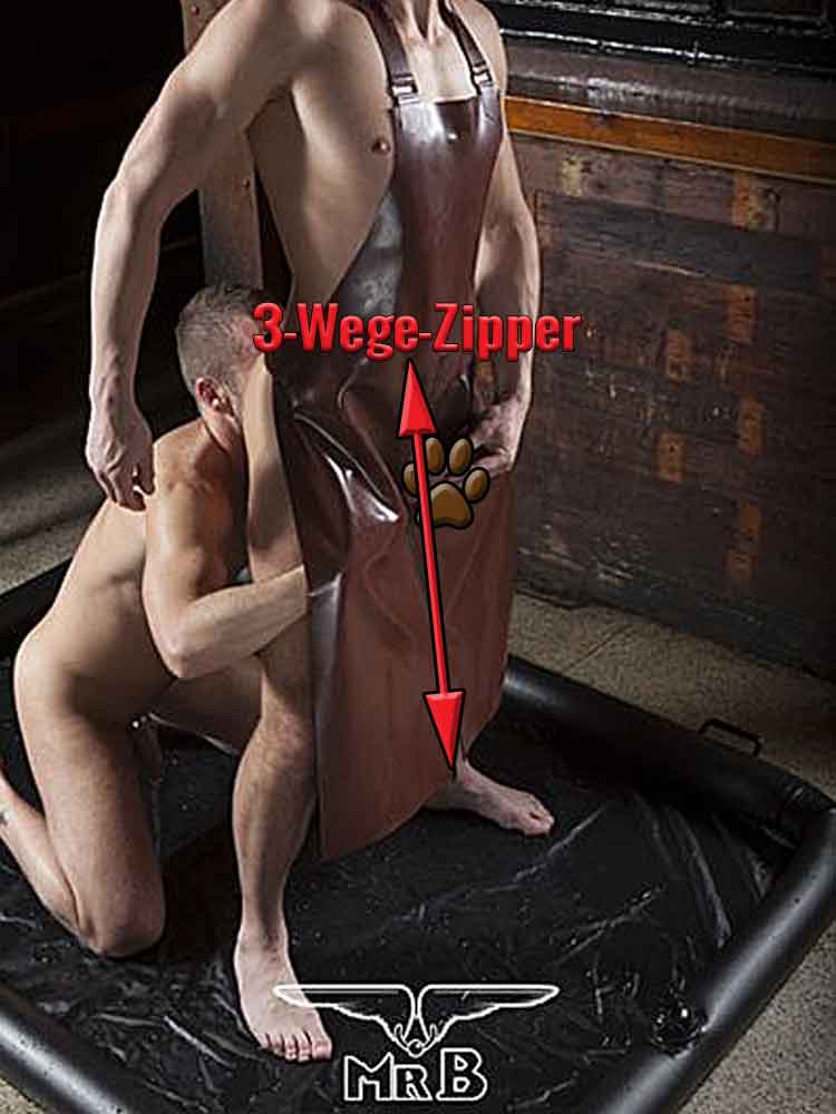 Gummischürze 3-Wege-Zip BRAUN