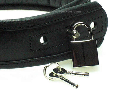 Leder-Halsband, gepolstert mit Schloß