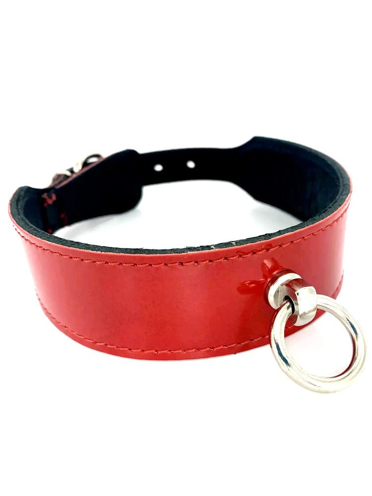Halsband "Passion" aus rotem Lackleder