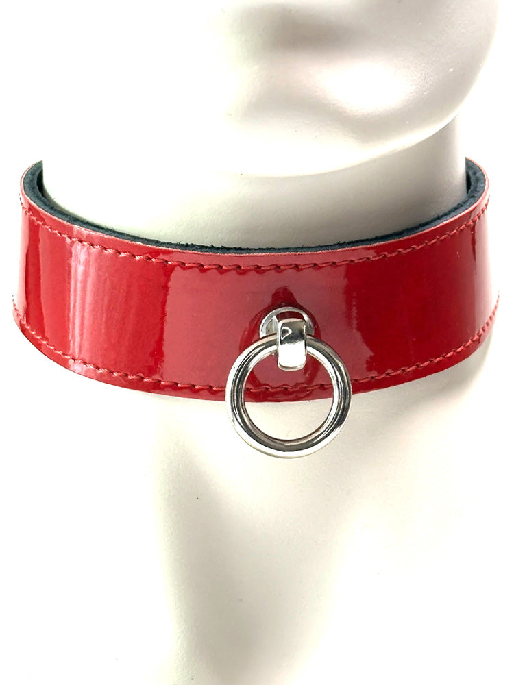 Halsband "Passion" aus rotem Lackleder
