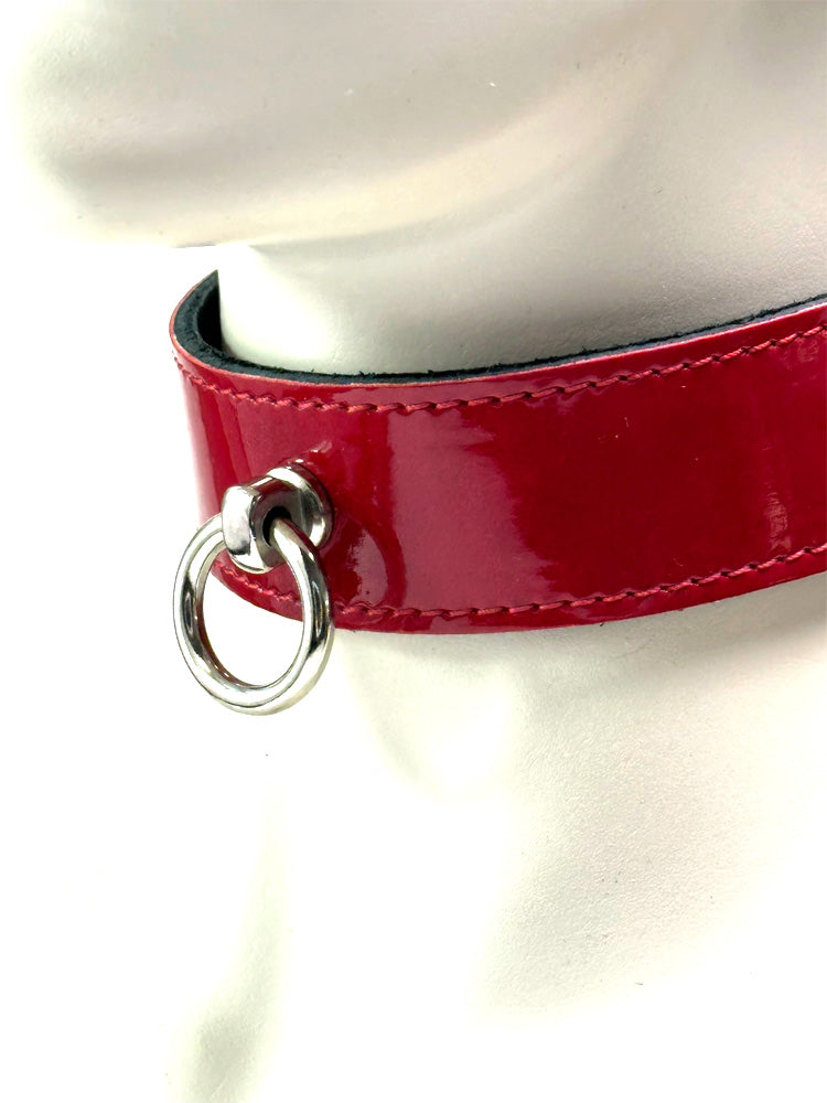 Halsband "Passion" aus rotem Lackleder