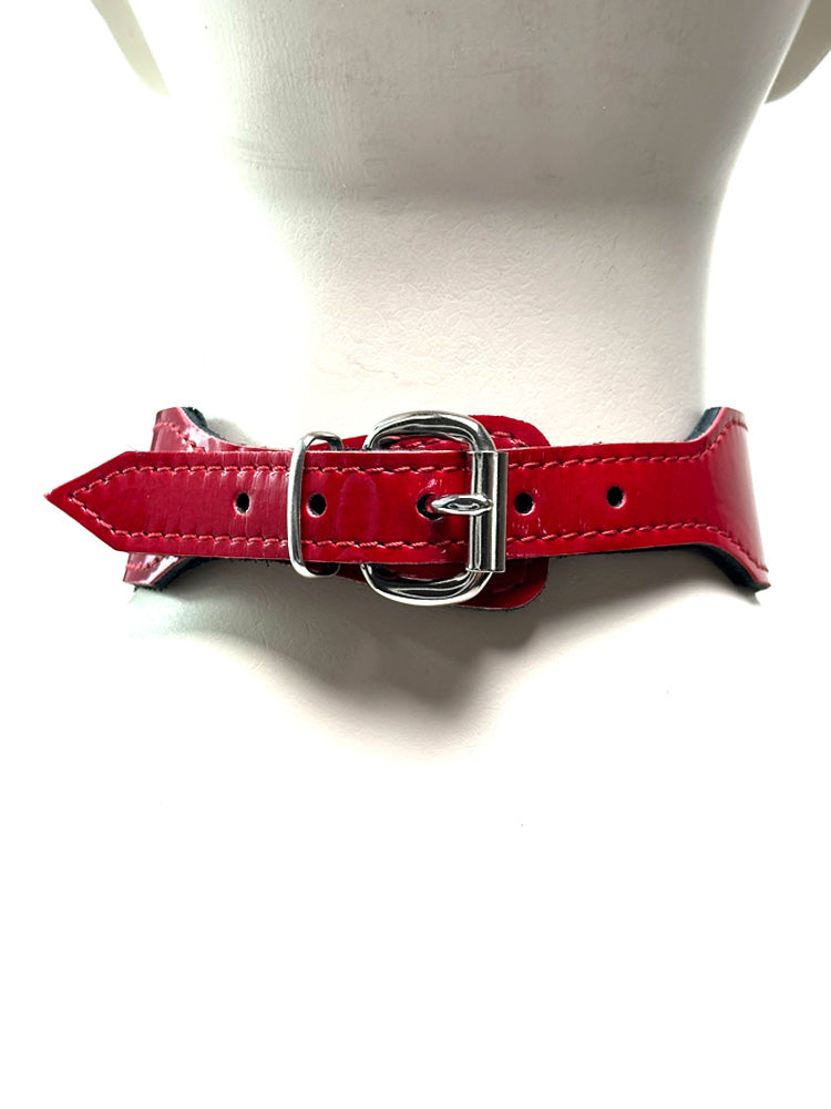 Halsband "Passion" aus rotem Lackleder