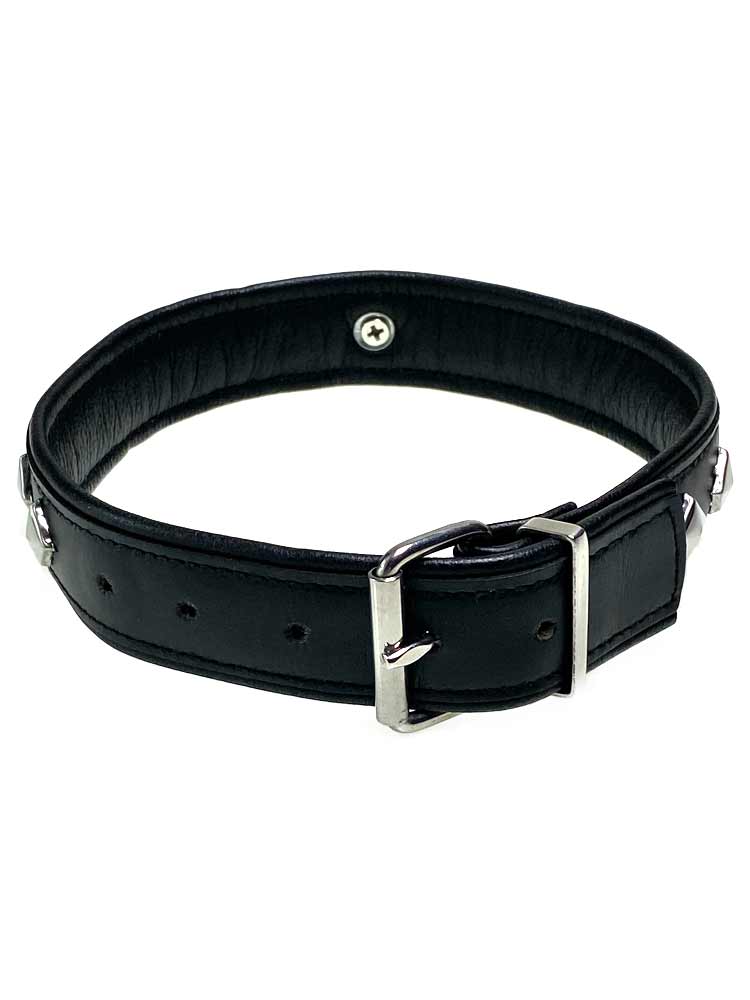 Halsband mit Nieten und Ring