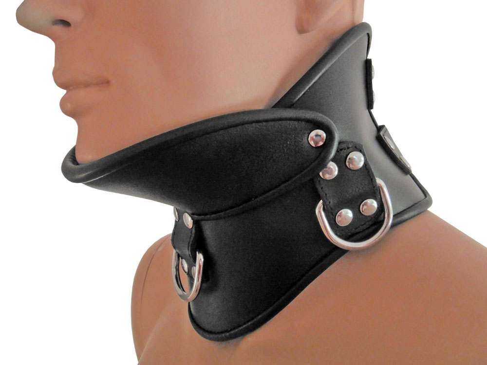 Leder-Halskrause mit Kinnstütze