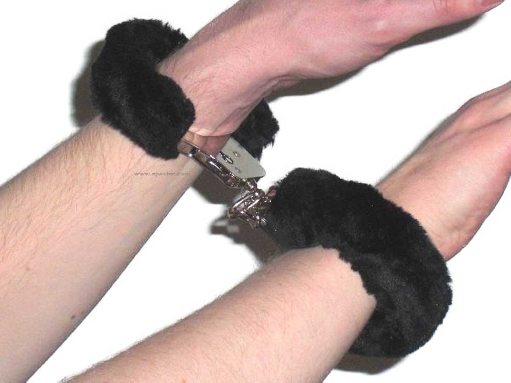 Handschellen mit Plüschbesatz - SCHWARZ