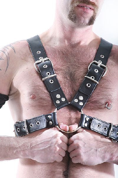 Oberkörper-Harness mit Schließen - schwarz - 4cm - S