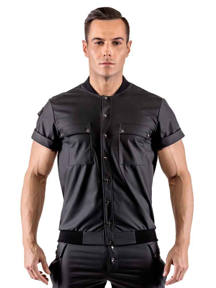 Hemd Blousonstyle Matt schwarz