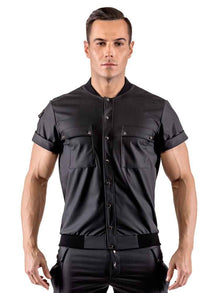 Hemd Blousonstyle Matt schwarz