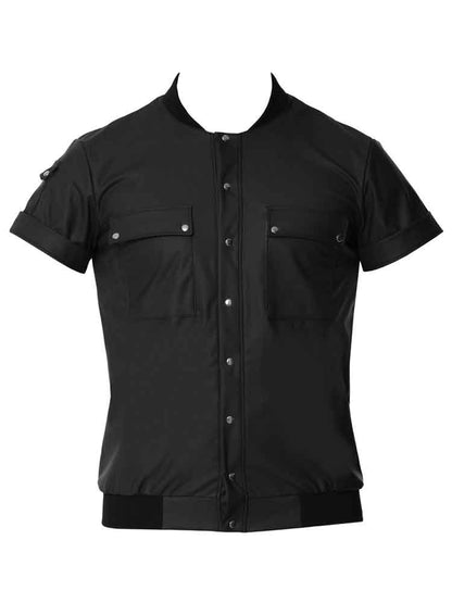 Hemd Blousonstyle Matt schwarz