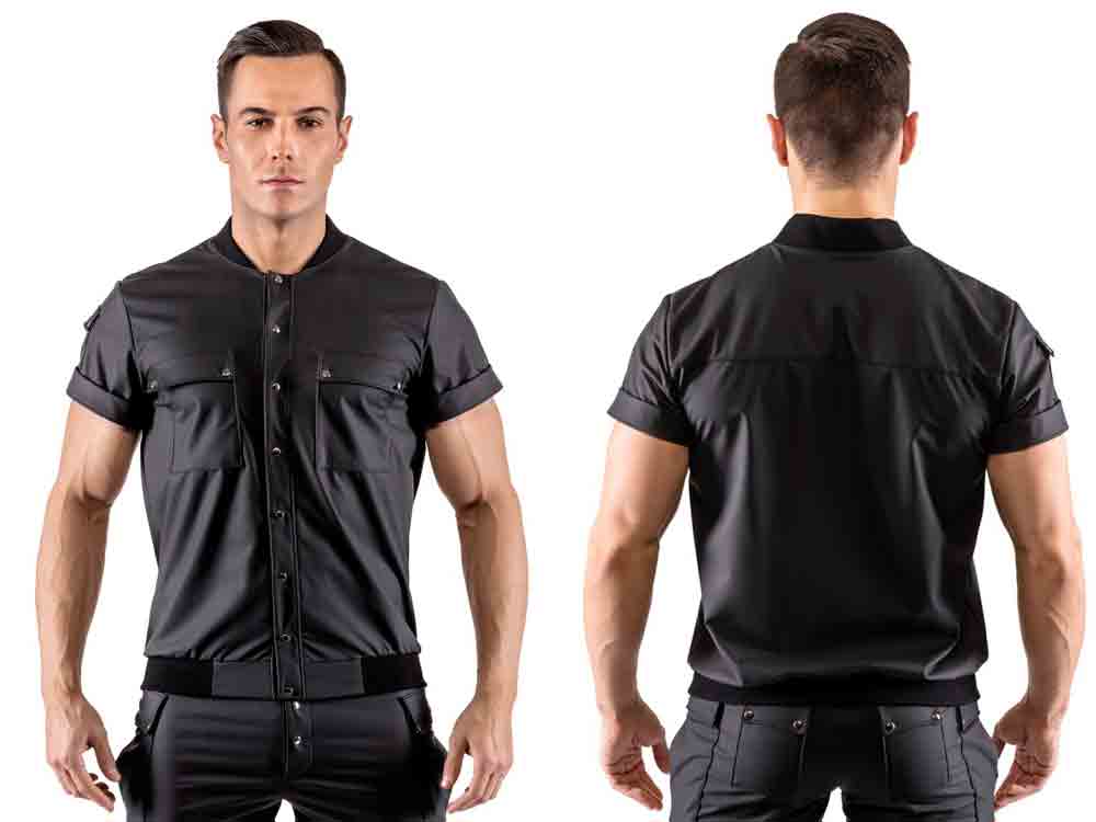Hemd Blousonstyle Matt schwarz