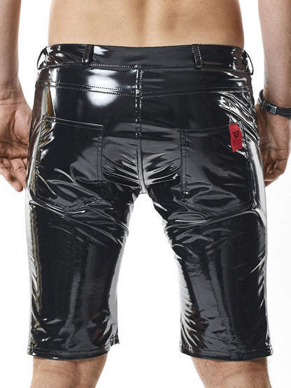 Hose FLAVIO PVC Shorts schwarz