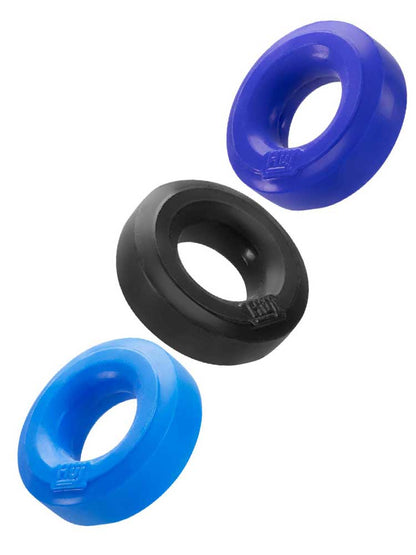 HUNKYJUNK Ballring-Cockring 3er Set blau-schwarz