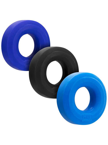 HUNKYJUNK Ballring-Cockring 3er Set blau-schwarz