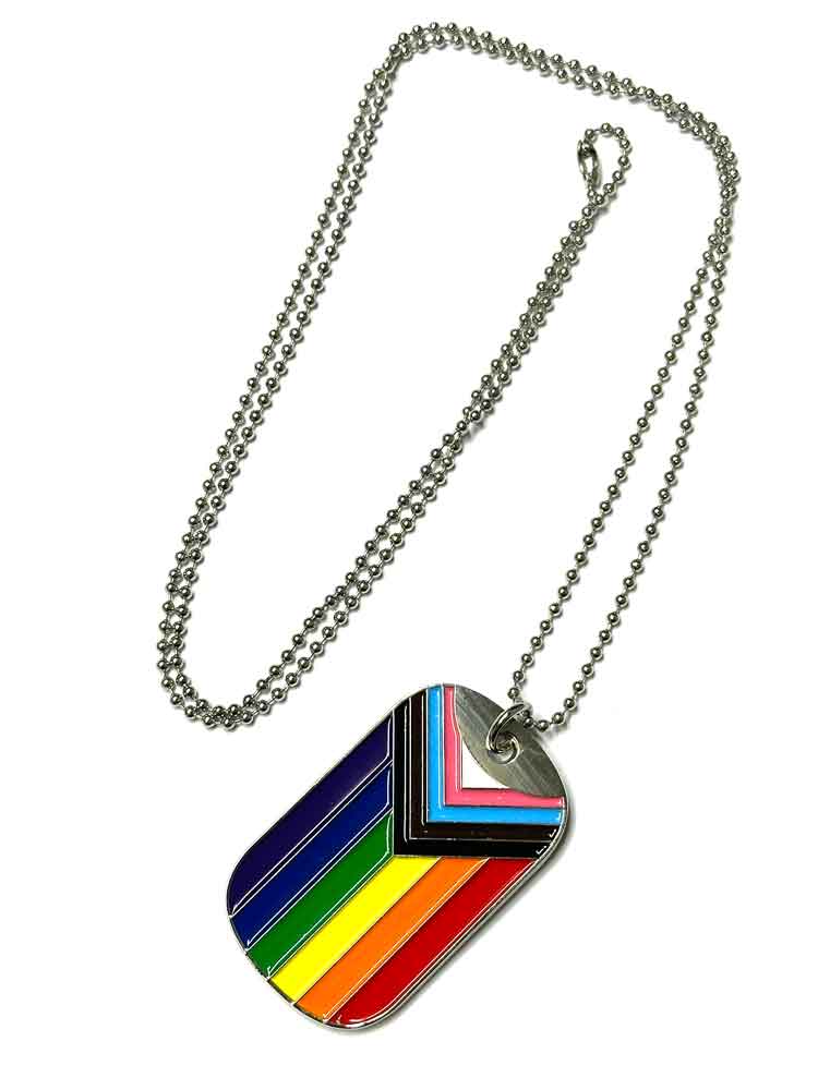 Progressive Pride Regenbogen TAG an Kette