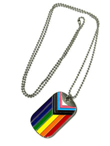 Progressive Pride Regenbogen TAG an Kette