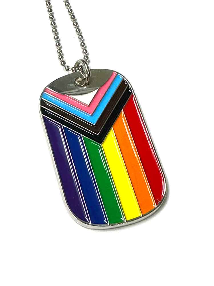 Progressive Pride Regenbogen TAG an Kette