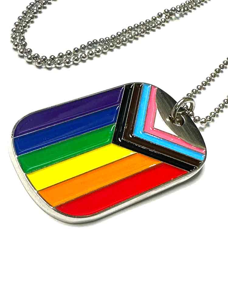 Progressive Pride Regenbogen TAG an Kette