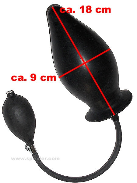 Blow-Up Butt Plug Größe L - schwarz + Schaumkern