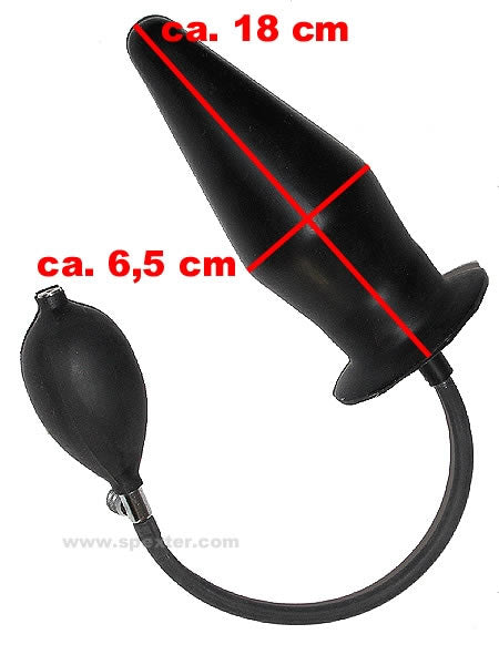 Blow-Up Butt Plug Größe L - schwarz + Schaumkern