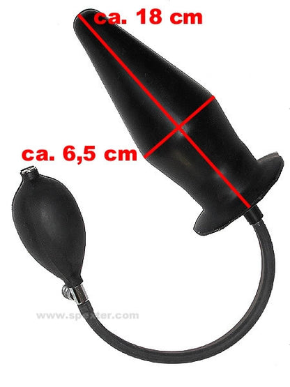 Blow-Up Butt Plug Größe L - schwarz + Schaumkern