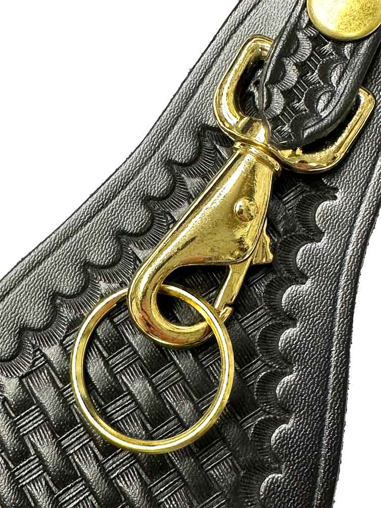 JAY PEE Karabiner mit Unterlage - basketweave gold