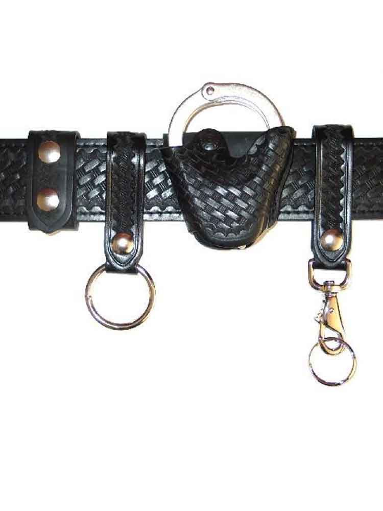 JAY PEE Karabiner mit Ring - basketweave - silber