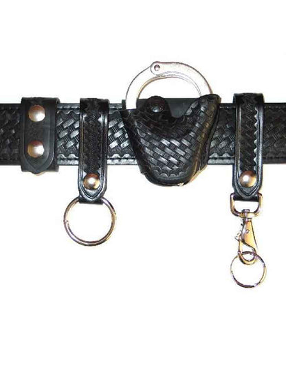 JAY PEE Karabiner mit Ring - basketweave - silber