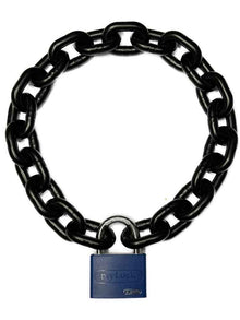 Stahlkette 8mm schwarz mit ABUS-Schloss blau