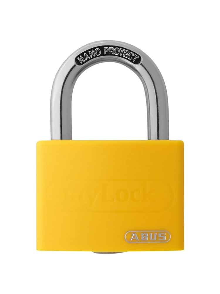 Stahlkette 8mm schwarz mit ABUS-Schloss gelb