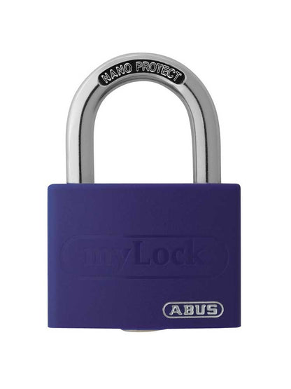 Stahlkette 8mm schwarz mit ABUS-Schloss lila