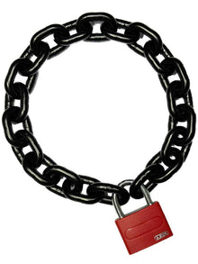 Stahlkette 8mm schwarz mit ABUS-Schloss rot