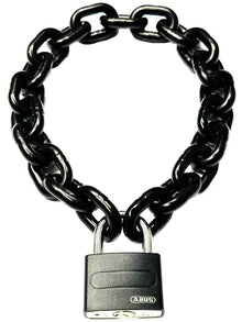 Stahlkette 8mm schwarz mit ABUS-Schloss schwarz