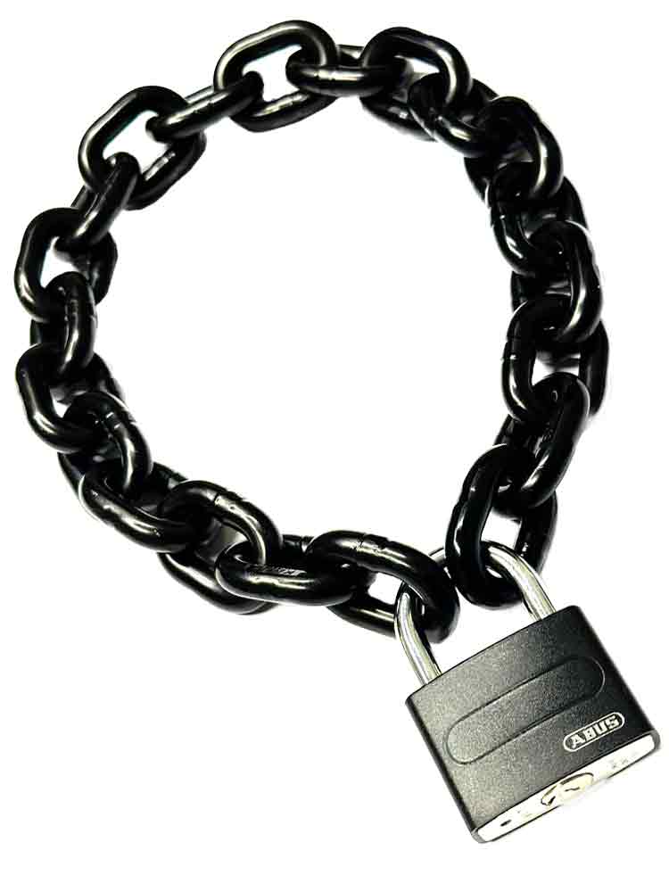 Stahlkette 8mm schwarz mit ABUS-Schloss schwarz