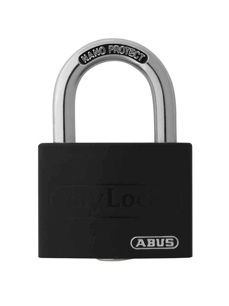 Stahlkette 8mm schwarz mit ABUS-Schloss schwarz