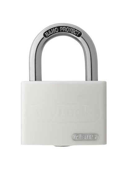 Stahlkette 8mm schwarz mit ABUS-Schloss weiss