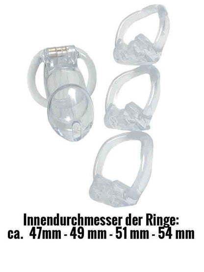 Keuschheitskäfig Kunststoff 10x3 transparent