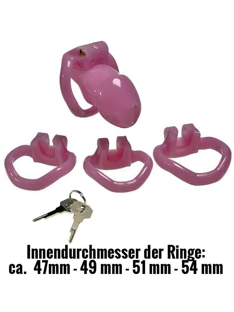 Keuschheitskäfig Kunststoff 9x3 rosa