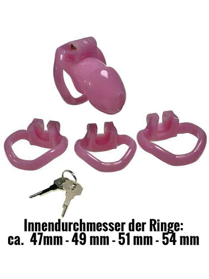 Keuschheitskäfig Kunststoff 9x3 rosa