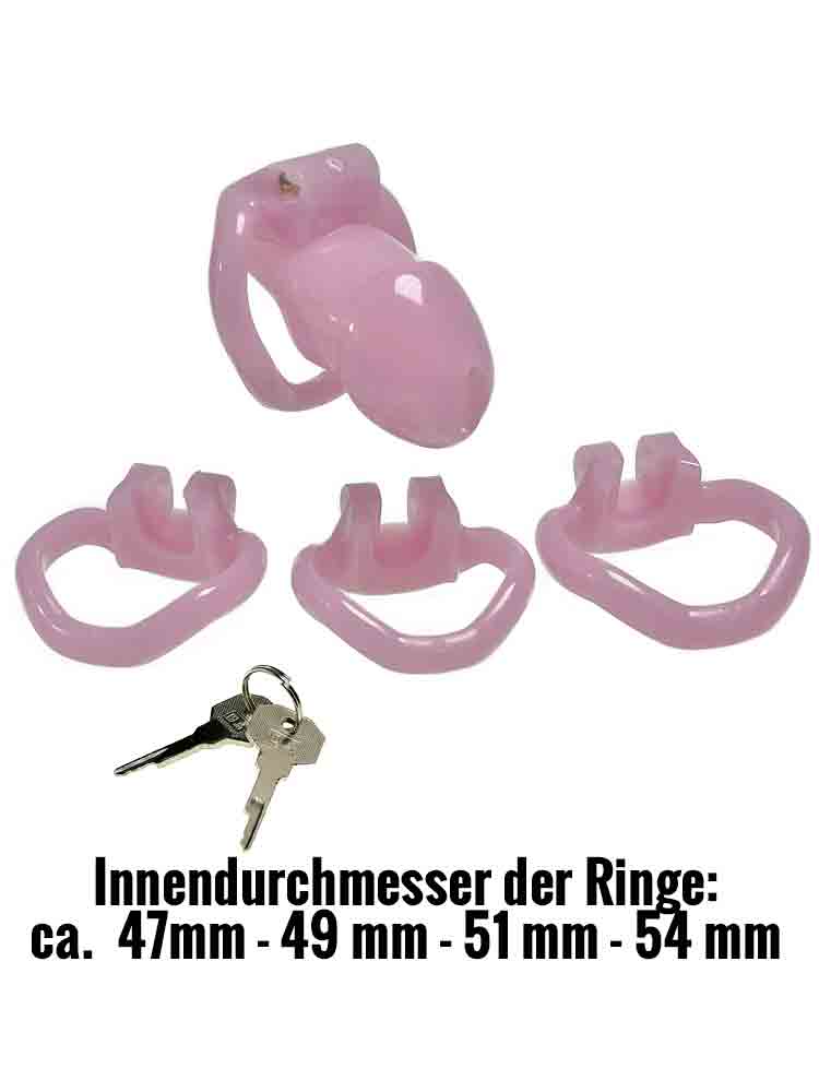 Keuschheitskäfig Kunststoff 9x3 rosa