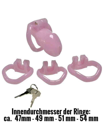 Keuschheitskäfig Kunststoff 9x3 rosa