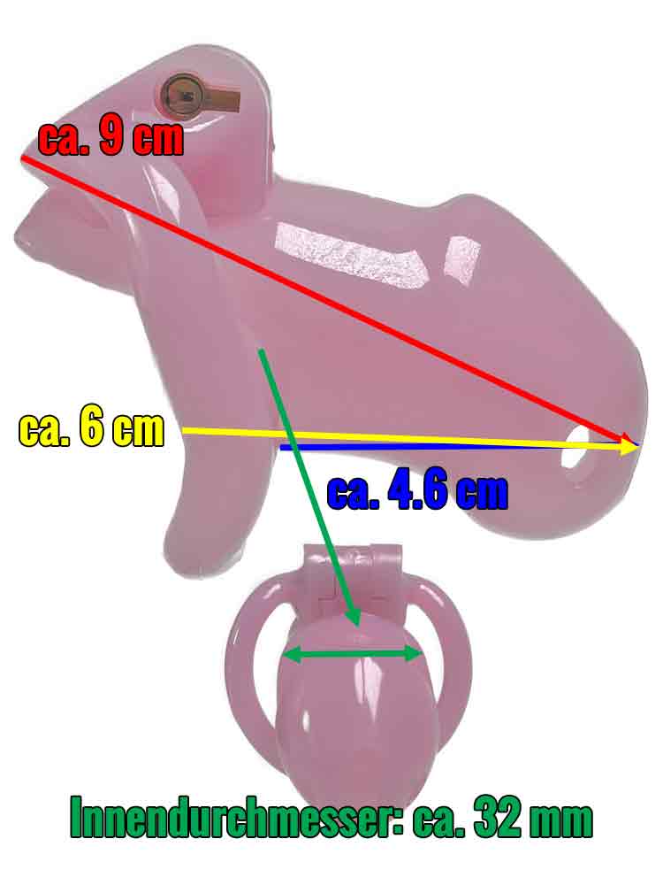 Keuschheitskäfig Kunststoff 9x3 rosa