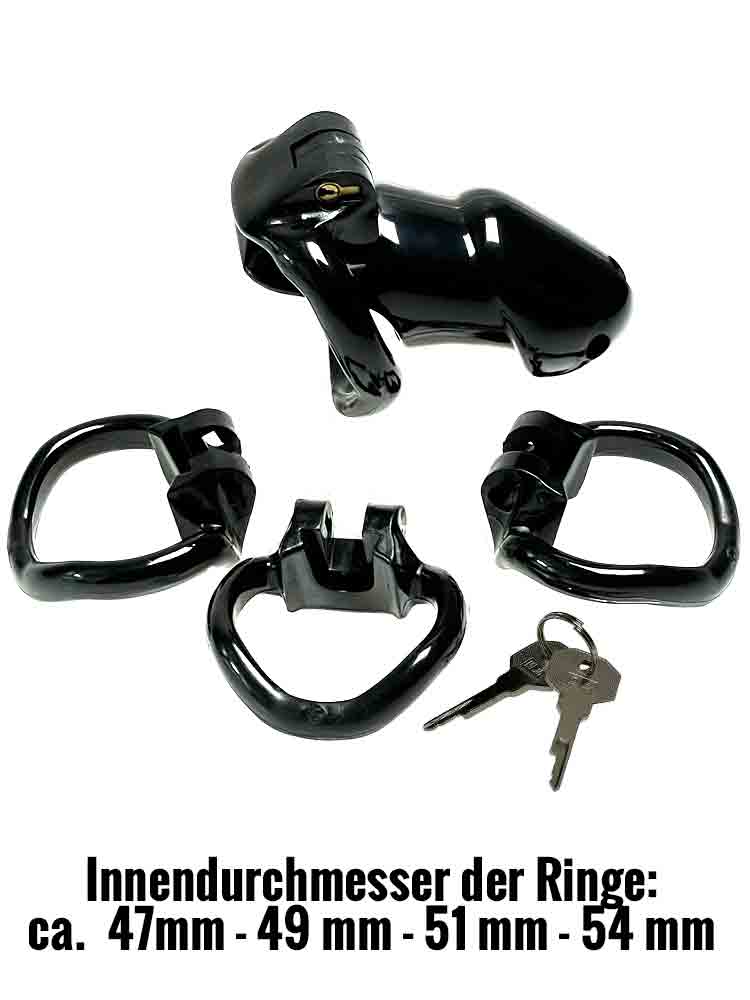 Keuschheitskäfig Kunststoff 10x3 schwarz
