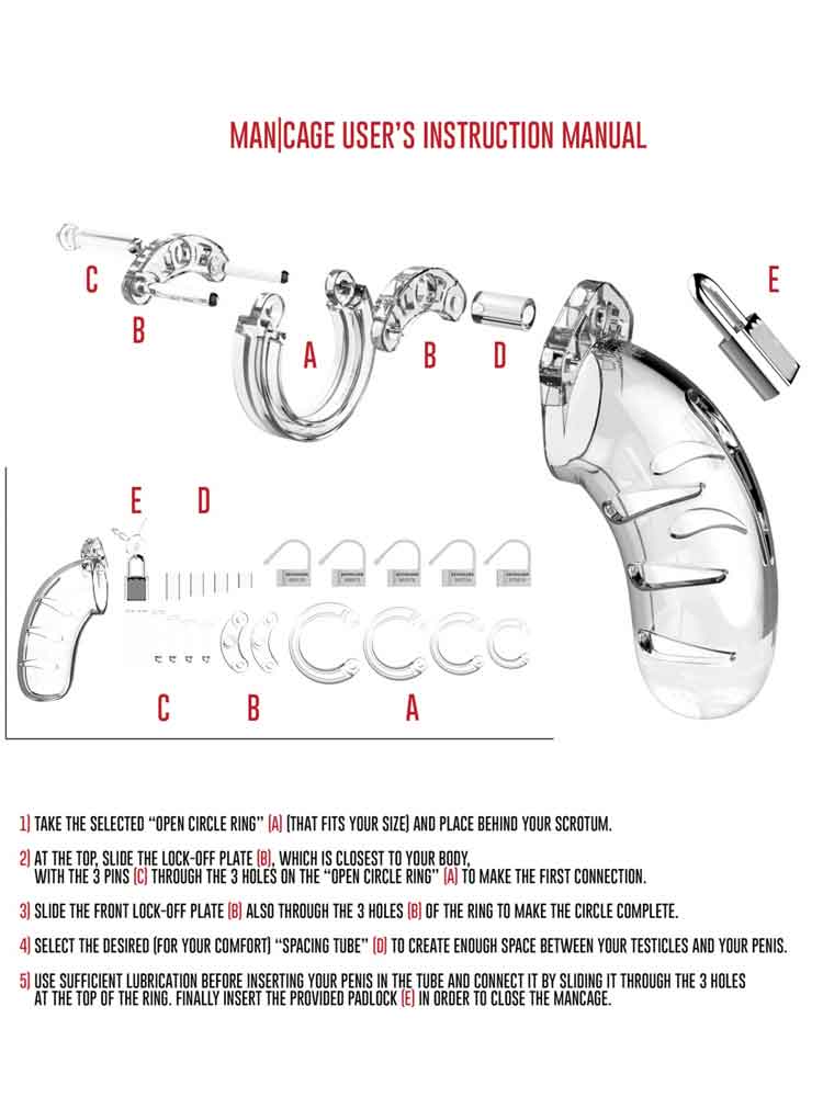 Keuschheitskäfig MAN CAGE No 2 TRANSPARENT