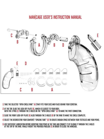 Keuschheitskäfig MAN CAGE No 2 TRANSPARENT