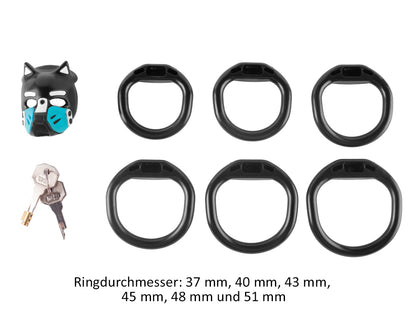 Keuschheitskäfig Puppy schwarz-hellblau